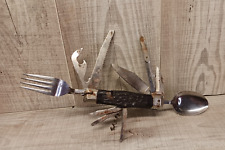 Vintage Old 1940s 1950s Camp Folding Multi-tool Knife picture
