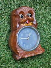Vintage Cute Tezuka Clock Co Puppo Dog Moving Eyes Wind Up Desk Clock Parts picture