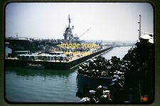 Navy USS Oriskany arrives at NAS Alameda California 1950's, Kodachrome Slide k7b picture