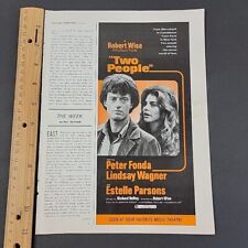Vtg 1973 Print Ad Peter Fonda Movie Promo Lindsay Wagner TWO PEOPLE Robert Wise picture