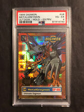 1999 Digimon Series One Exclusive Preview (1st Edition) MetalGreymon Holo PSA 4 picture