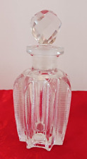 Vintage Mid Century Modern Cut Glass Perfume Bottle w/Stopper picture