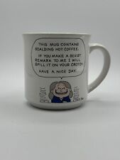 VTG. DALE MUG~RECYCLED PAPER PRODUCTS~NO SEXIST REMARKS OR HOT COFFEE ON CROTCH picture