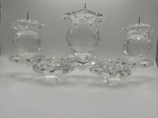 Retired Vintage Swarovski Crystal Candle Holder Three Pin Excellent picture