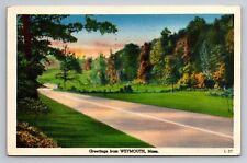 Greetings From Weymouth Massachusetts Vintage Posted 1947 Linen Postcard picture