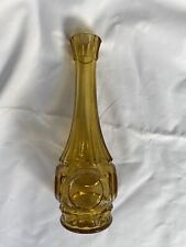Vintage Amber Coin Glass Vase Mid Century Modern  picture