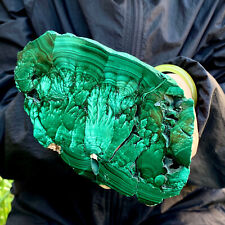 1.31LB Natural Green Malachite Crystal Flaky Pattern Ore Specimen Quartz Healing picture