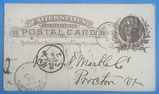 Antique 1889 U.S. Postal Card - Taber & Co. Marble Order Request - NYC - Vermont picture