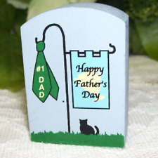 Happy Father's Day  Wood Figure 2001 Cat's Meow picture