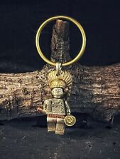 Brass LEGO Mini figure Keychain Aboriginal Inspired Wearable Art pendant picture
