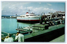c1960's MV Coho at the Black Ball Dock Victoria B.C. Canada Vintage Postcard picture