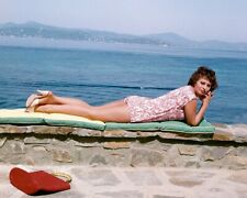Sophia Loren Leggy Glamour Pin Up posing by Mediterranean Sea 8x10 Color Photo picture
