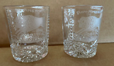 Pair of Antique 1901 Pan American Exposition Glass Buffalo Etched Souvenirs picture