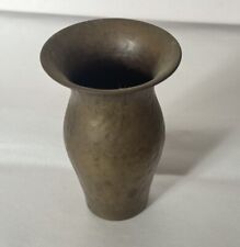 Antique Vintage Hammered Brass Arts & Crafts Vase, 4.5