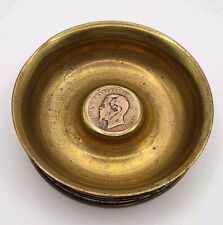 Antique WW1 British 1916 18 Pounder Trench Art Shell Case Ashtray With a Coin  picture