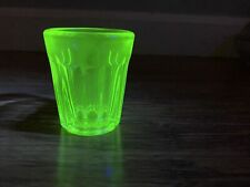 Vintage Uranium Glass Shot Glass Glows 2.25” picture