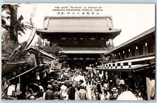 Tokyo Japan Postcard Gate Niomon Asakusa Kwannon Temple c1910 RPPC Photo picture