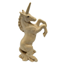 Vintage 1980s Japan Painted Unicorn Figurine Cream Yellow Rearing picture