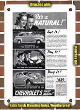 METAL SIGN - 1940 Chevy Its a Natural Eye It Try It Buy It - 10x14 Inches picture