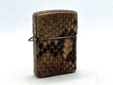 Auth ZIPPO 2007 Limited Edition Python Leather Bound Lighter Brown picture