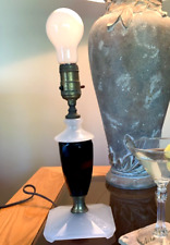 Houzex Art Deco Frosted & Ebony Black Glass trophy body Boudoir Lamp picture