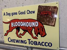 Vintage Style Bloodhound Dog Chewing Tobacco Heavy Steel Metal Top Quality Sign picture