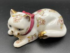 Franklin Mint  1986 ,  Satsuma Cat Figurine, Butterfly  & Floral Design picture
