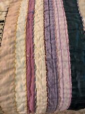 Beautiful Vintage Handmade Full Size Hand stitched Strip Quilt picture