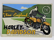 Vintage Harley Davidson Milwaukee, WI North East to New England Metal Tin Sign picture