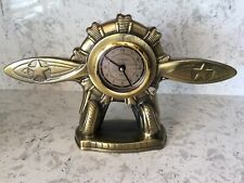 1985 Sarsaparilla #555  Mantel Clock 40s Era Stylized Airplane Aviation *WORKS* picture