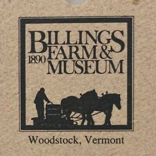 Vintage 1980s Billings Farm & Museum Ticket Tag Stub Woodstock Vermont picture