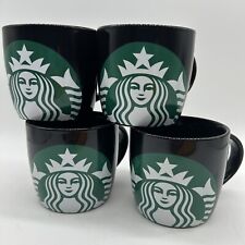 Set of 4 Starbucks 14 Oz Coffee Mugs Black w/ Green Siren Logo - Four New Mugs picture