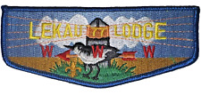 Lodge # 77 Lekau S-23 Blue Border 1986 51mm x 120 mm OA Flap MINT picture