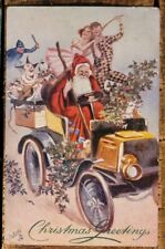 Christmas Greeting-Santa, Car & Commedia dell'arte-Oilette 