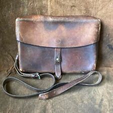 WW2 Vintage Swiss Army Officer Leather Bag 1945 picture