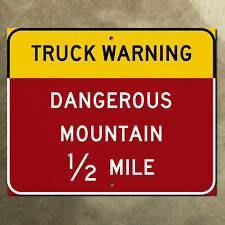 Pennsylvania Dangerous Mountain slow down warning highway marker road sign 12x10 picture