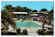 1963 Royal Palms Motel Swimming Pool Augusta Georgia GA Posted Trees Postcard picture