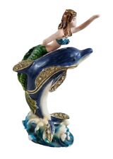 Mermaid / Dolphin Jeweled Trinket Box with Austrian Crystals picture