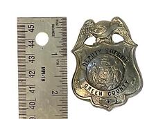 Vintage Obsolete Badge Deputy Sheriff Green County 4 Whitehead & Hoag picture
