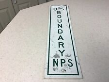 Vintage Retired US Boundary NPS National Park Service Metal Sign 12