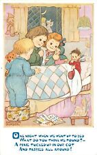 Postcard 1930s Fantasy pixie fairy children Bedtime purser Salmon 23-10756 picture