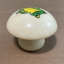 Vintage Italian Hand-Carved Genuine Alabaster? Mushroom Paperweight MCM Frog picture