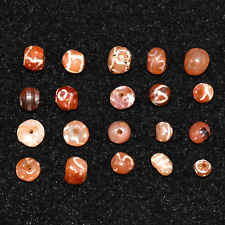 20 Round Ancient Central Asian Etched Carnelian Beads over 2000 Years Old picture