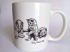 Vtg Cindy Farmer Cat & Kittens Coffee Tea Mug 12 Oz. White Porcelain (1988) USA picture