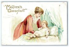 c1910's Mother's Goodnight Mother And Daughter Embossed Syracuse NY Postcard picture