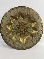 Vintage Ornate Brass Wall Hanging Plate 10