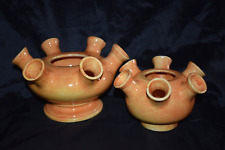 Vintage ABIGAILS Orange Tulipiere Vase Lot of 2 Made in Italy picture