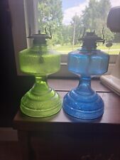 Antique Green And Blue Oil Kerosene Lanterns Rare picture