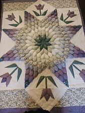 VINTAGE Handmade Floral Quilt -5ftx7ft- Extra Puffy  picture