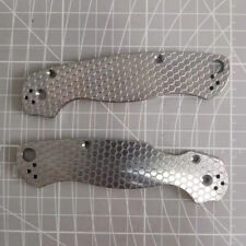1Pair Titanium Knife Handle Patch Radial Stria for Spyderco Paramilitary C81 picture